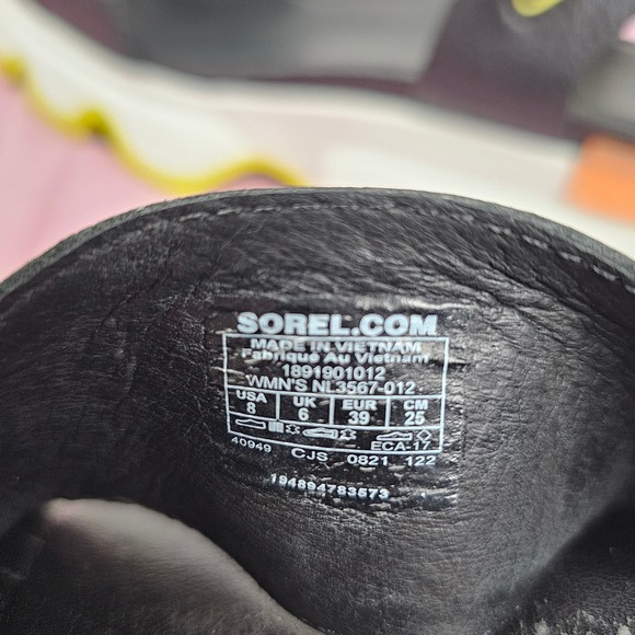 Sorel Women's Platform Sport Sandals Black Yellow Chunky Lug Sole Size 8 - Picture 8 of 16